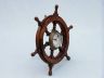 Deluxe Class Wood and Antique Brass Ship Steering Wheel Clock 18 - 2