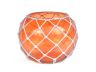 Orange Japanese Glass Fishing Float Bowl with Decorative White Fish Netting 10 - 3