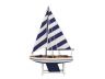 Wooden It Floats 12 - Rustic Blue Striped Floating Sailboat Model - 2