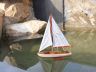 Wooden Decorative Sailboat 12 - Red Sailboat Model - 2