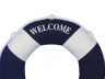 Blue Welcome Aboard Decorative Life Ring Pillow 14 - 7