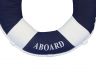 Blue Welcome Aboard Decorative Life Ring Pillow 14 - 6