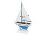 Wooden Light Blue Pacific Sailer Model Sailboat Decoration 9 - 1