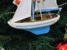 Wooden Light Blue Sailboat Model Christmas Tree Ornament 9 - 2
