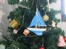 Wooden Light Blue Sailboat with Light Blue Sails Christmas Tree Ornament 9 - 3