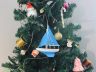 Wooden Light Blue Sailboat with Light Blue Sails Christmas Tree Ornament 9 - 5