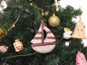 Wooden Rustic Decorative Red and White Sailboat Christmas Tree Ornament - 1