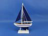 Wooden Blue Sailboat with Blue Sails Christmas Tree Ornament 9 - 2