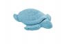 Rustic Light Blue Whitewashed Cast Iron Decorative Turtle Paperweight 4 - 1