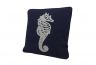 Navy Blue and White Seahorse Pillow 16 - 4