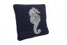 Navy Blue and White Seahorse Pillow 16 - 5