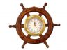 Deluxe Class Wood And Brass Ship Wheel Clock 12 - 1