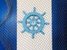 Light Blue Decorative Ship Wheel with Sailboat 12 - 2