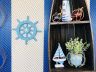 Light Blue Decorative Ship Wheel with Starfish 12 - 2