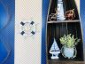 Rustic White Decorative Ship Wheel with Dark Blue Rope and Sailboat 12 - 2