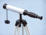 Standing Antique Copper with White Leather Harbor Master Telescope 30 - 5