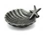 Antique Silver Cast Iron Shell With Starfish Decorative Bowl 6 - 3