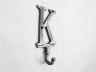 Rustic Silver Cast Iron Letter K Alphabet Wall Hook 6 - 1