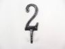 Rustic Silver Cast Iron Number 2 Wall Hook 6 - 2