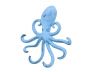 Rustic Dark Blue Whitewashed Cast Iron Wall Mounted Decorative Octopus Hooks 7 - 4