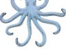 Rustic Dark Blue Whitewashed Cast Iron Wall Mounted Decorative Octopus Hooks 7 - 1