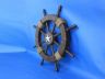 Rustic Wood Finish Decorative Ship Wheel with Starfish 18 - 4