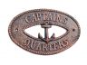 Rustic Copper Cast Iron Captains Quarters with Anchor Sign 8 - 1