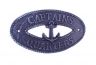 Rustic Dark Blue Cast Iron Captains Quarters with Anchor Sign 8 - 1