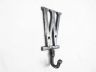 Rustic Silver Cast Iron Letter W Alphabet Wall Hook 6 - 1