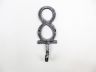 Rustic Silver Cast Iron Number 8 Wall Hook 6 - 2