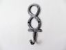 Rustic Silver Cast Iron Number 8 Wall Hook 6 - 1