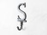 Rustic Silver Cast Iron Letter S Alphabet Wall Hook 6 - 2