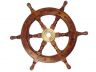 Deluxe Class Wood and Brass Decorative Ship Wheel 15 - 5
