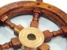 Deluxe Class Wood and Brass Decorative Ship Wheel 12 - 3