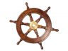 Deluxe Class Wood and Brass Decorative Ship Wheel 12 - 5