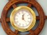 Deluxe Class Wood And Brass Ship Wheel Clock 12 - 7