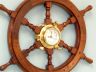 Deluxe Class Wood And Brass Ship Wheel Clock 24 - 4