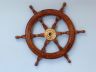 Deluxe Class Wood and Brass Decorative Ship Wheel 18 - 9