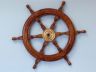 Deluxe Class Wood and Brass Decorative Ship Wheel 18 - 3