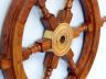 Deluxe Class Wood and Brass Decorative Ship Wheel 18 - 5
