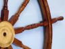 Deluxe Class Wood and Brass Decorative Ship Wheel 60 - 2