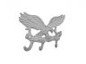Whitewashed Cast Iron Flying Eagle Landing on a Tree Branch Decorative Metal Wall Hooks 7.5 - 1
