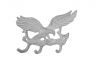 Whitewashed Cast Iron Flying Eagle Landing on a Tree Branch Decorative Metal Wall Hooks 7.5 - 2