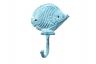 Rustic Dark Blue Whitewashed Cast Iron Butterfly Fish Wall Hook 6 - 2