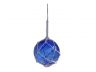 Blue Japanese Glass Ball Fishing Float With White Netting Decoration 4 - 4