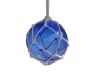Blue Japanese Glass Ball With White Netting Christmas Ornament 4 - 1