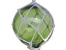 Green Japanese Glass Ball With White Netting Christmas Ornament 4 - 5
