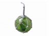Green Japanese Glass Ball With White Netting Christmas Ornament 4 - 1