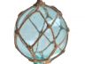 Light Blue Japanese Glass Ball Fishing Float With Brown Netting Decoration 4 - 4