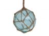Light Blue Japanese Glass Ball Fishing Float With Brown Netting Decoration 4 - 1